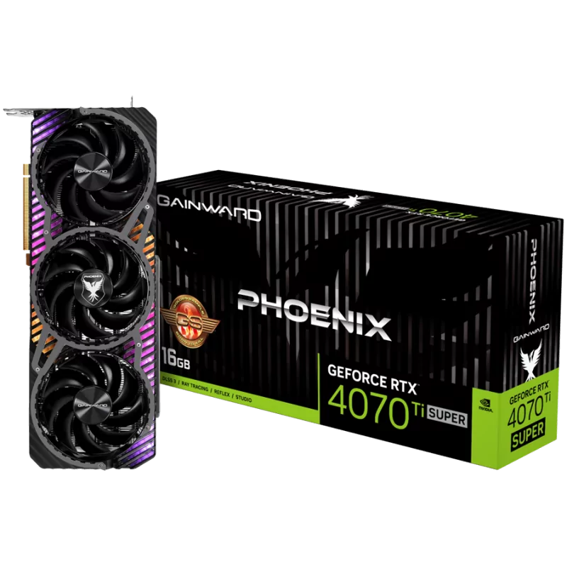 Gainward GeForce RTX 4070Ti SUPER Phoenix GS, 16GB 256 bit, 1x HDMI 2.1, 3x DP 1.4a, 3 Fan, 1x 16-pin power connector - 1