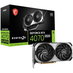 MSI Video Card NVidia GeForce RTX 4070 SUPER 12G VENTUS 2X OC, 12GB GDDR6X, 192-bit, 2505 MHz Boost, 7168 CUDA Cores, PCIe 4.0,