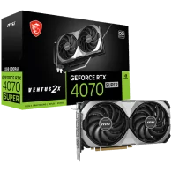MSI Video Card NVidia GeForce RTX 4070 SUPER 12G VENTUS 2X OC, 12GB GDDR6X, 192-bit, 2505 MHz Boost, 7168 CUDA Cores, PCIe 4.0, 