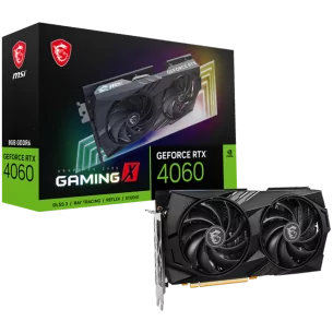 MSI Video Card Nvidia GeForce RTX 4060 GAMING X 8G, 8GB GDDR6, 128bit, Boost: 2595 MHz, 3072 CUDA Cores, PCIe 4.0, 3x DP 1.4a, H