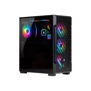Computer кутия Corsair iCUE 220T RGB Airflow Mid-Tower, Black