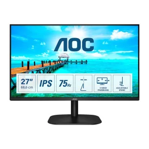 AOC 27B2DA 27inch IPS FHD 1920x1080 16:9 250nits 75Hz 1000:1 4ms HDMI1.4 VGA DVI Headphone out Black Cable included