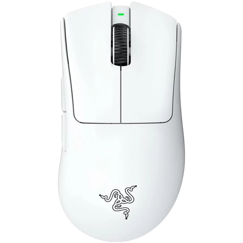 Razer DeathAdder V3 Pro - White Edition, Ergonomic Wireless Gaming Mouse, Speedflex Charging Cable USB Type C, 30000DPI, Optical