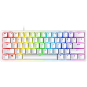 Razer Huntsman Mini White, Linear Optical Switch, size 60%, RGB Chroma, Doubleshot PBT Keycaps, Standard Bottom Row Layout, Full