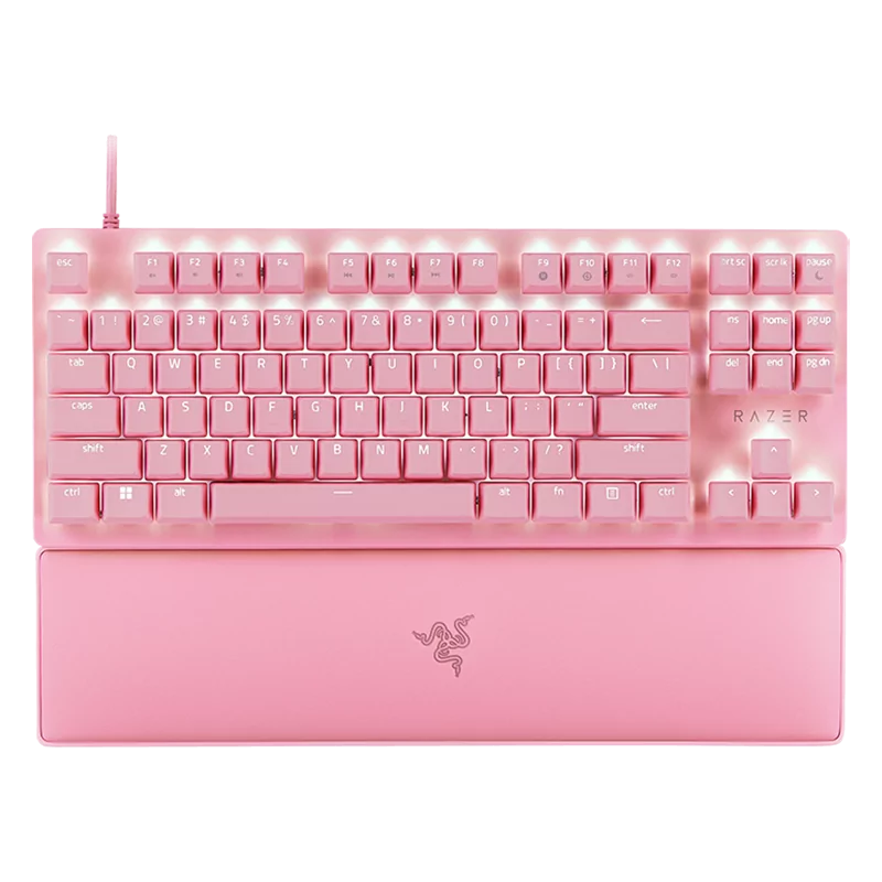 Razer Huntsman V2 Tenkeyless Pink, Optical Gaming Keyboard (Linear Optical Switches Gen-2), US Layout, Doubleshot PBT Keycaps, S