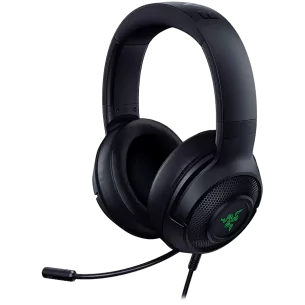 Razer Kraken V3 X USB, Gaming Headset, HyperClear Cardioid Mic, TriForce 40mm Drivers, Hybrid fabric and memory foam ear cushion