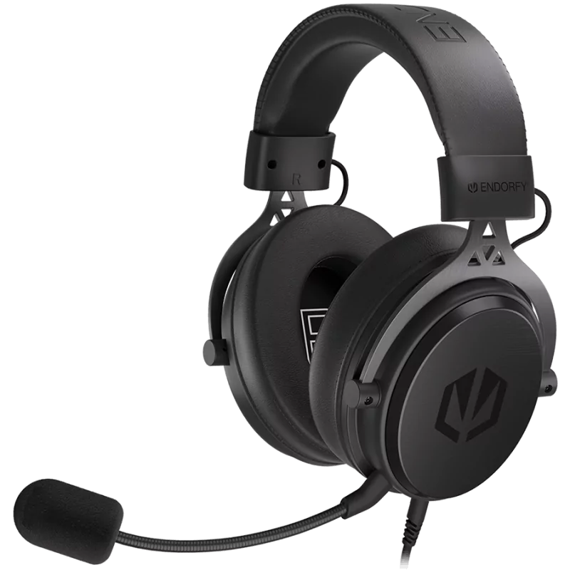 Endorfy Viro Plus USB Gaming Headset, 53mm Driver, Memory Foam, USB 7.1 Sound Card, Detachable Microphone, Extra Earpads, 3.5mm 