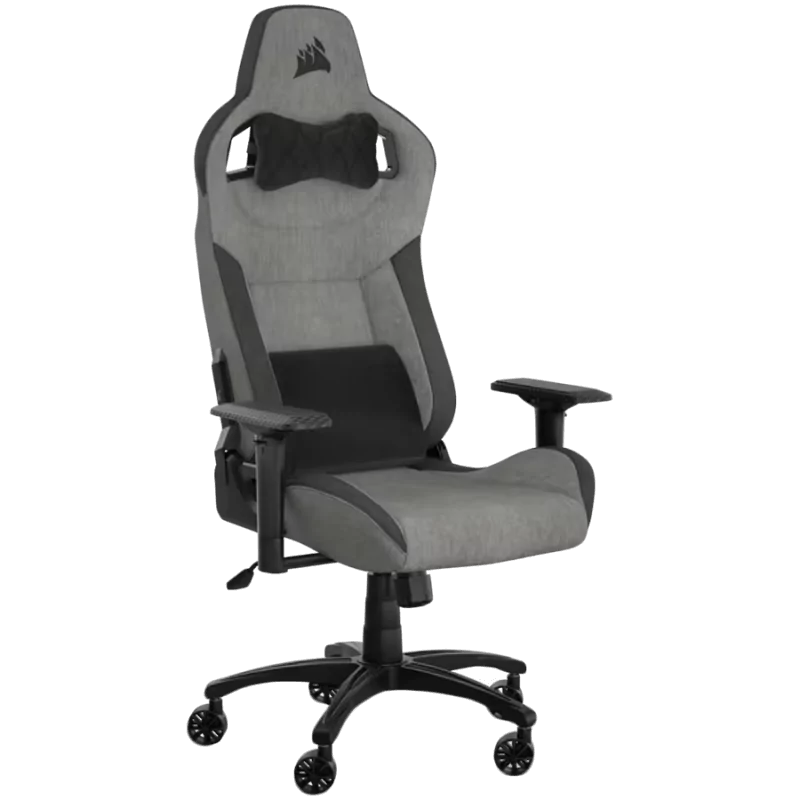 CORSAIR T3 Rush 2023 Fabric Gaming Chair - Grey and Charcoal - 1 CORSAIR T3 Rush 2023 Fabric Gaming Chair - Grey and Charcoal - 1