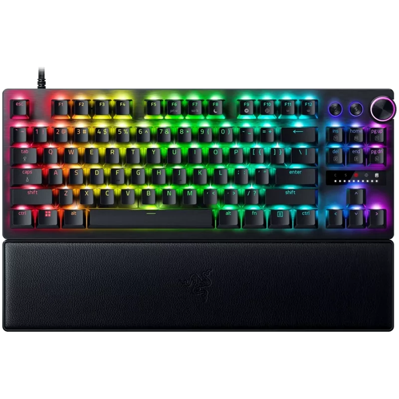 Razer Huntsman V3 Pro Tenkeyless, Gaming keyboard, Analog Optical Switch gen2, Razer Chroma RGB, Magnetic Firm Leatherette Wrist