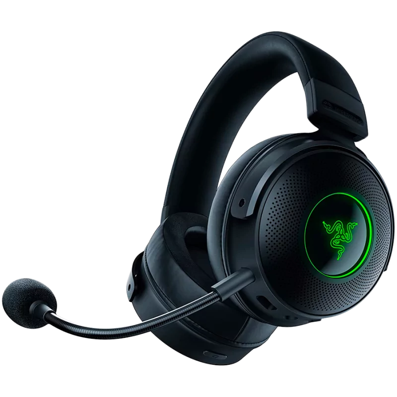 Razer Kraken V3 Pro, Wireless Gaming Headset, Razer HyperSense Haptic Technology, TriForce Titanium 50mm Drivers, Detachable Hyp