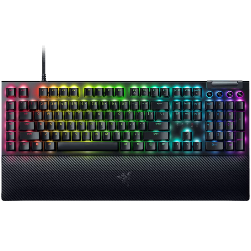 Razer BlackWidow V4 Mechanical Gaming Keyboard, US Layout, Green Switch, Razer Chroma™ RGB, 6 Macro Keys, Lubricated Stabilizers