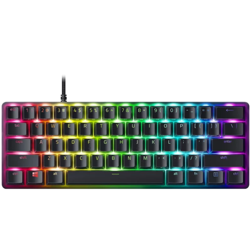 Razer Huntsman Mini (Analog Switch), Gaming Keyboard, US Layout, Wired - Detachable Type-C, Doubleshot PBT Keycaps, Aluminum con