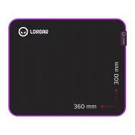 Lorgar Main 313, Gaming mouse pad, High-speed surface, Purple anti-slip rubber base, size: 360mm x 300mm x 3mm, weight 0.195kg -