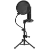 LORGAR Voicer 721, Gaming Microphone, Black, USB condenser microphone with tripod stand and pop filter, including 1 microphone, 