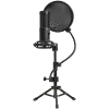 LORGAR Voicer 721, Gaming Microphone, Black, USB condenser microphone with tripod stand and pop filter, including 1 microphone, 