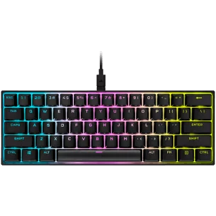 Corsair K65 RGB MINI 60% Mechanical Gaming Keyboard, Backlit RGB LED, CHERRY MX SPEED, Black, Black PBT Keycaps, EAN:08400066357