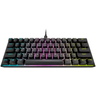Corsair K65 RGB MINI 60% Mechanical Gaming Keyboard, Backlit RGB LED, CHERRY MX SPEED, Black, Black PBT Keycaps, EAN:08400066357