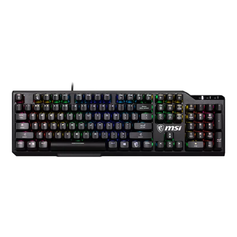 MSI VIGOR GK41 LR US Gaming Keyboard, Black, 6 fixed color LEDs in 10 different lighting zones, 6+N Key Rollover & Anti-ghosting