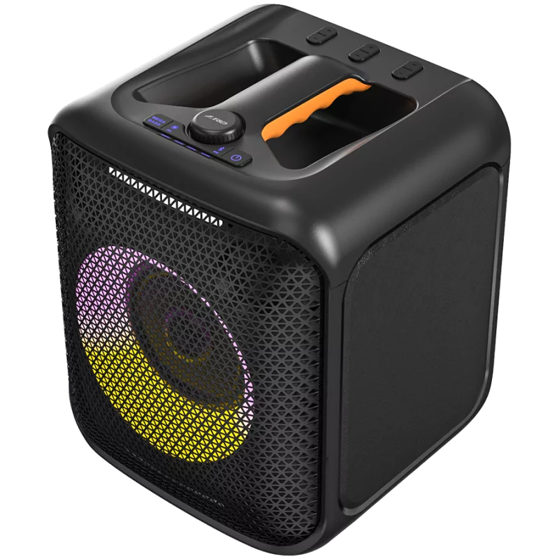 PA100 - F&D PA100 Portable Wireless Party Speaker, 40W RMS, Subwoofer 5.25"+2x2"Tweeter, BT 5.0/USB/AUX, RGB, WL microphone, bat