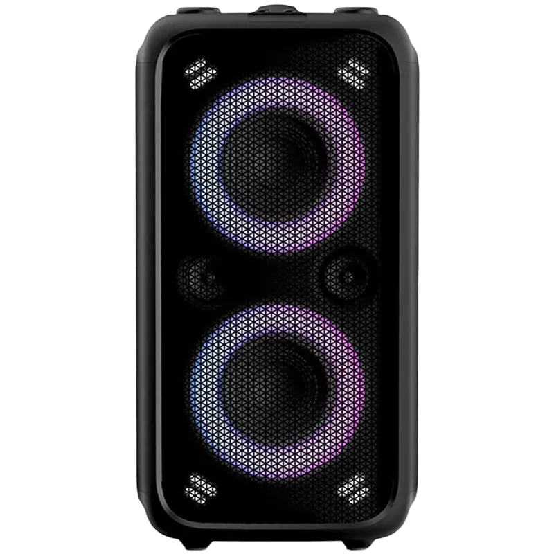 F&D PA200 Portable Wireless Party Speaker, 80W RMS (40W+40W), Subwoofer 2x5.25"+2x2"Tweeter, BT 5.0/USB/AUX, RGB, LED display, R