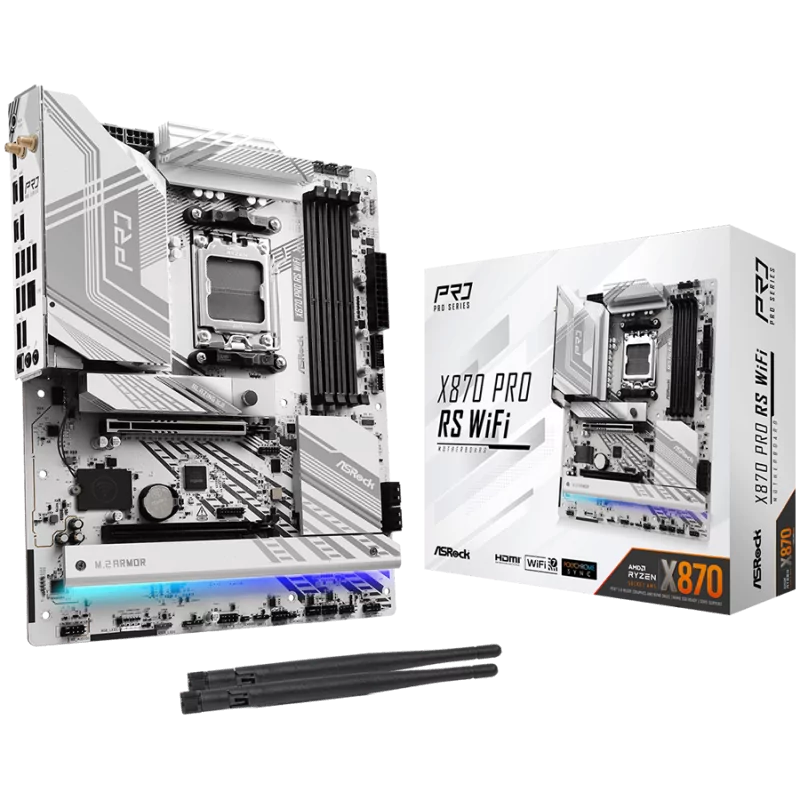 ASROCK MB Desktop X870 PRO RS Wi-Fi, AM5, 4x DDR5, 1x PCIe 5.0 x16, 1x PCIe 4.0 x16, 1x Blazing M.2(PCIe Gen5x4), 1x Hyper M.2, 