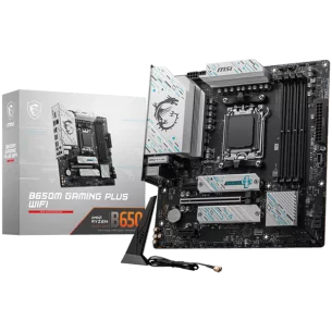 MSI B650M GAMING PLUS WIFI, mATX, AMD Ryzen Dual Channel DDR5 7200+(OC)MHz, 1x PCIe x16 slot, 2x PCI-Ex1 slots, 1x HDMI, 1x DP,