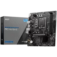 MSI PRO H610M-E, mATX, LGA 1700, Dual Channel DDR5 5600+MHz, 1x PCIe x16 slot, 1x M.2 slot, 1x HDMI, 1x VGA, 2x USB 3.2 Gen 1, 4