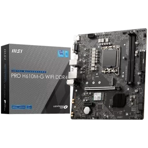 MSI PRO H610M-G WIFI DDR4, M-ATX, Socket 1700, Dual Channel 64GB 3200 MHz, 1x PCIe x16 slot, 1xPCIex1 slot, 1x HDMI, 1x DP, 1xM.