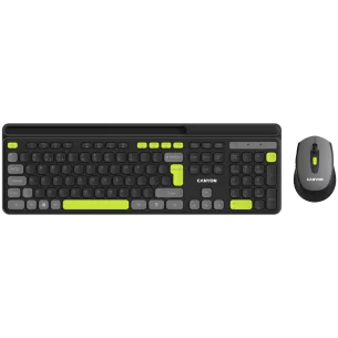 CANYON HSET-W5 EN Keyboard+Mouse AAA+AA Wireless Black