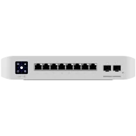 Ubiquiti USW-Pro-8-PoE-EU An 8-port, Layer 3 switch with PoE+ and PoE++ output. Can power devices with up to 120W, with a power 