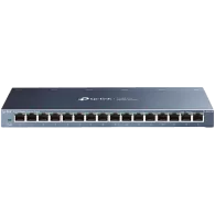 TP-Link TL-SG116P 16-Port Gigabit Desktop Switch with 16-Port PoE+, 802.3at/af, 120 W PoE Power, Desktop Steel Case, Extend Mode