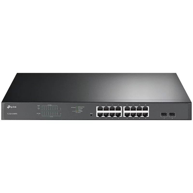 TP-Link TL-SG1218MPE 16-Port Gigabit PoE+ Easy Smart Switch,16 Gigabit PoE+ RJ45 Ports,2 x SFP, 2× combo gigabit SFP slots,802.3