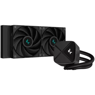 DeepCool LS520S Zero Dark, 360mm CPU Liquid Cooler, 2x120mm ARGB PWM Fans, Anti-Leak Technology, Black, LGA 1700/1200/1151/1150/