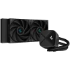 DeepCool LS520S Zero Dark, 360mm CPU Liquid Cooler, 2x120mm ARGB PWM Fans, Anti-Leak Technology, Black, LGA 1700/1200/1151/1150/