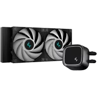 DeepCool LE520, 240mm CPU Liquid Cooler, 2x120mm ARGB PWM Fans, Anti-Leak Technology, ARGB Pump Top, Black, LGA 1700/1200/115x, 