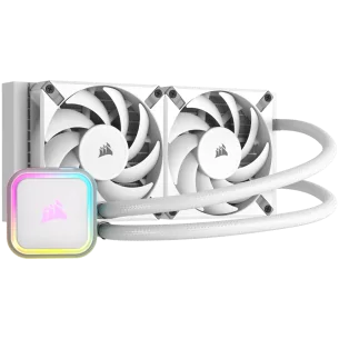 Corsair iCUE H100i RGB ELITE Liquid CPU Cooler - white, 277mm x 120mm x 27mm radiator, EAN: 0840006600282