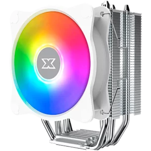 Windpower 964 RGB Arctic EN47604, White Top Fin, 92mm White RGB PWM Fan, Single Rainbow LED Mode, Reinforced Plastic Backplate
