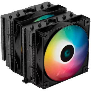 DeepCool AG620 BK ARGB, CPU Air Cooler, 2x120mm ARGB PWM Fan, TDP 260W, 6 Heatpipes, LGA2066/2011-v3/2011/1700/1200/115x, AMD AM