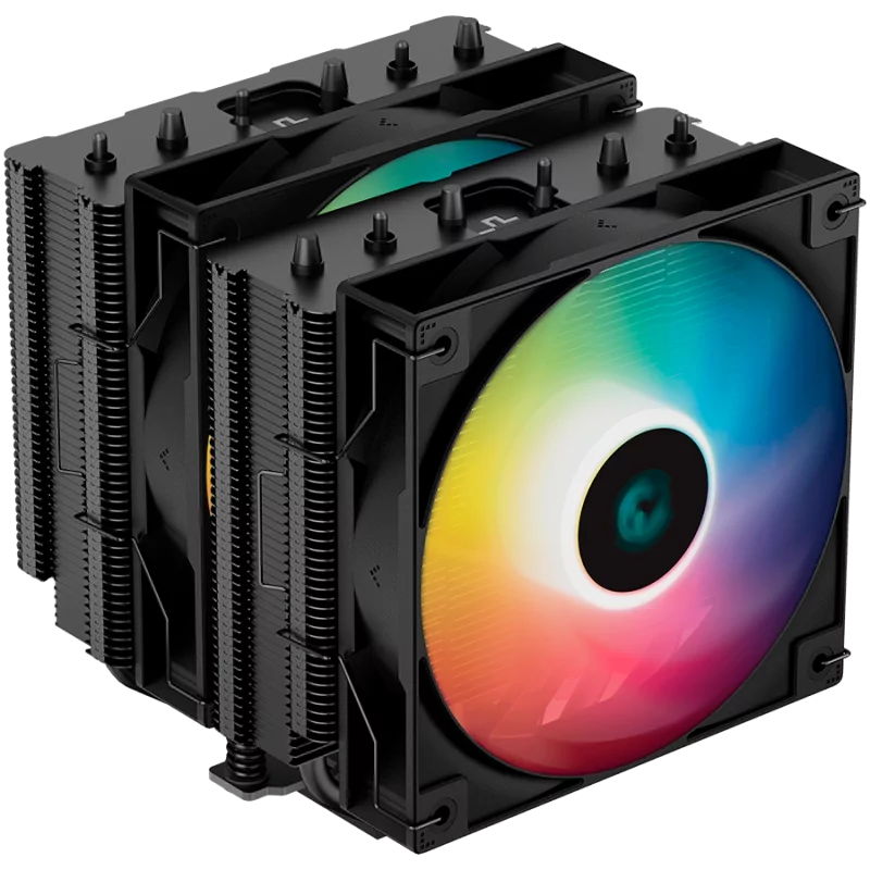 DeepCool AG620 BK ARGB, CPU Air Cooler, 2x120mm ARGB PWM Fan, TDP 260W, 6 Heatpipes, LGA2066/2011-v3/2011/1700/1200/115x, AMD AM