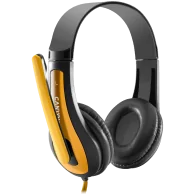 CANYON entry price PC headset, combined 3,5 plug, leather pads, Black-yellow