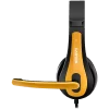 CANYON entry price PC headset, combined 3,5 plug, leather pads, Black-yellow