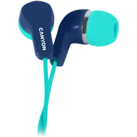 CANYON Stereo Earphones with inline microphone, Green+Blue