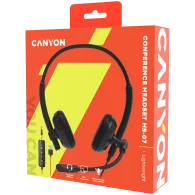CANYON PC headset HS-07 PC Mic 3.5/USB Flat 2.8m Black - 6