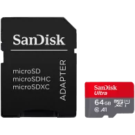 SanDisk Ultra microSDXC 64GB + SD Adapter 140MB/s A1 Class 10 UHS-I, EAN: 619659200541