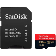 SanDisk Extreme PRO microSDXC 256GB + SD Adapter + 2 years RescuePRO Deluxe up to 200MB/s & 140MB/s Read/Write speeds A2 C10 V30