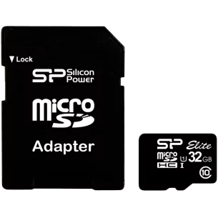 Silicon Power Elite /class 10 32GB mSD Card UHS-1 (U1) R/W: up to 85/10 MB/s, ECC function, Shock/water/x-ray-proof, w/ adapter,