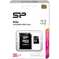 Silicon Power Elite /class 10 32GB mSD Card UHS-1 (U1) R/W: up to 85/10 MB/s, ECC function, Shock/water/x-ray-proof, w/ adapter,