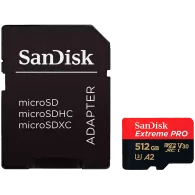 SanDisk Extreme PRO microSDXC 512GB + SD Adapter + 2 years RescuePRO Deluxe up to 200MB/s & 140MB/s Read/Write speeds A2 C10 V30