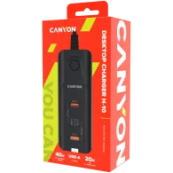 CANYON charger H-10 PD 20W QC 3.0 18W 2USB-A 2USB-C Desk Black - 2