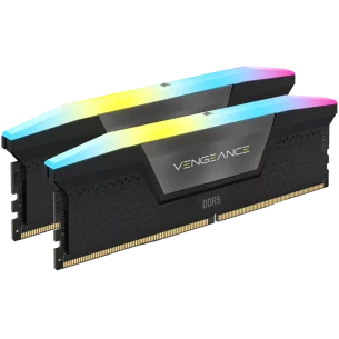 Corsair DDR5, 5600MT/s 64GB 2x32GB DIMM, Unbuffered, 40-40-40-77, Std PMIC, XMP 3.0, VENGEANCE RGB DDR5 Black Heatspreader, Blac